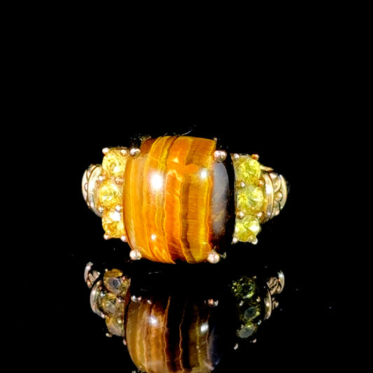 9K Yellow Gold Tigers Eye Ring