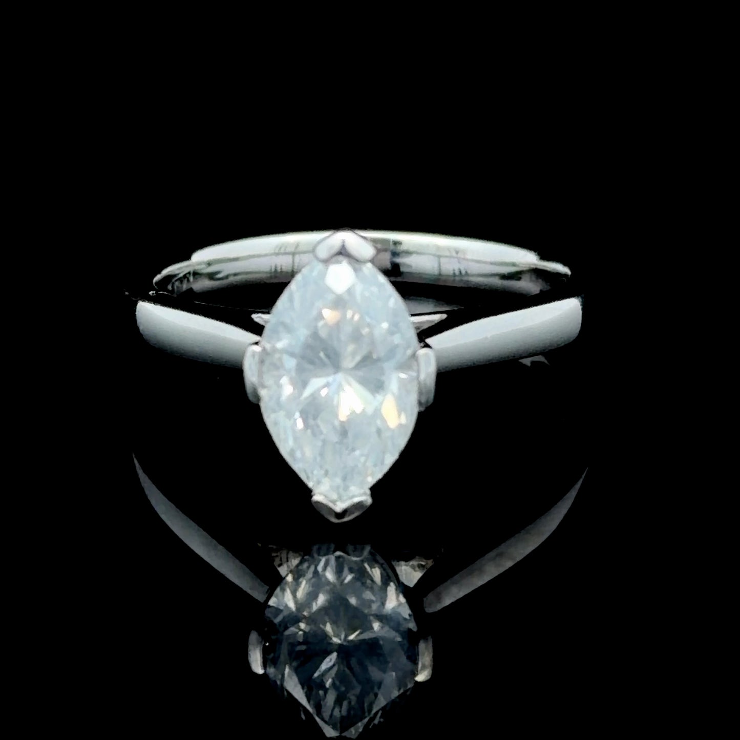 Platinum Marquise Diamond Solitaire Engagement Ring 1.53 Cts