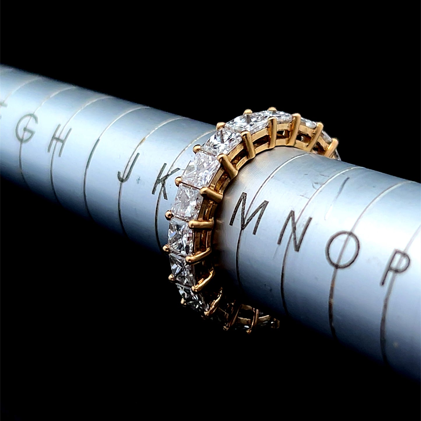 18K Yellow Gold Full Eternity Diamond Ring APPX 4.33 CTS