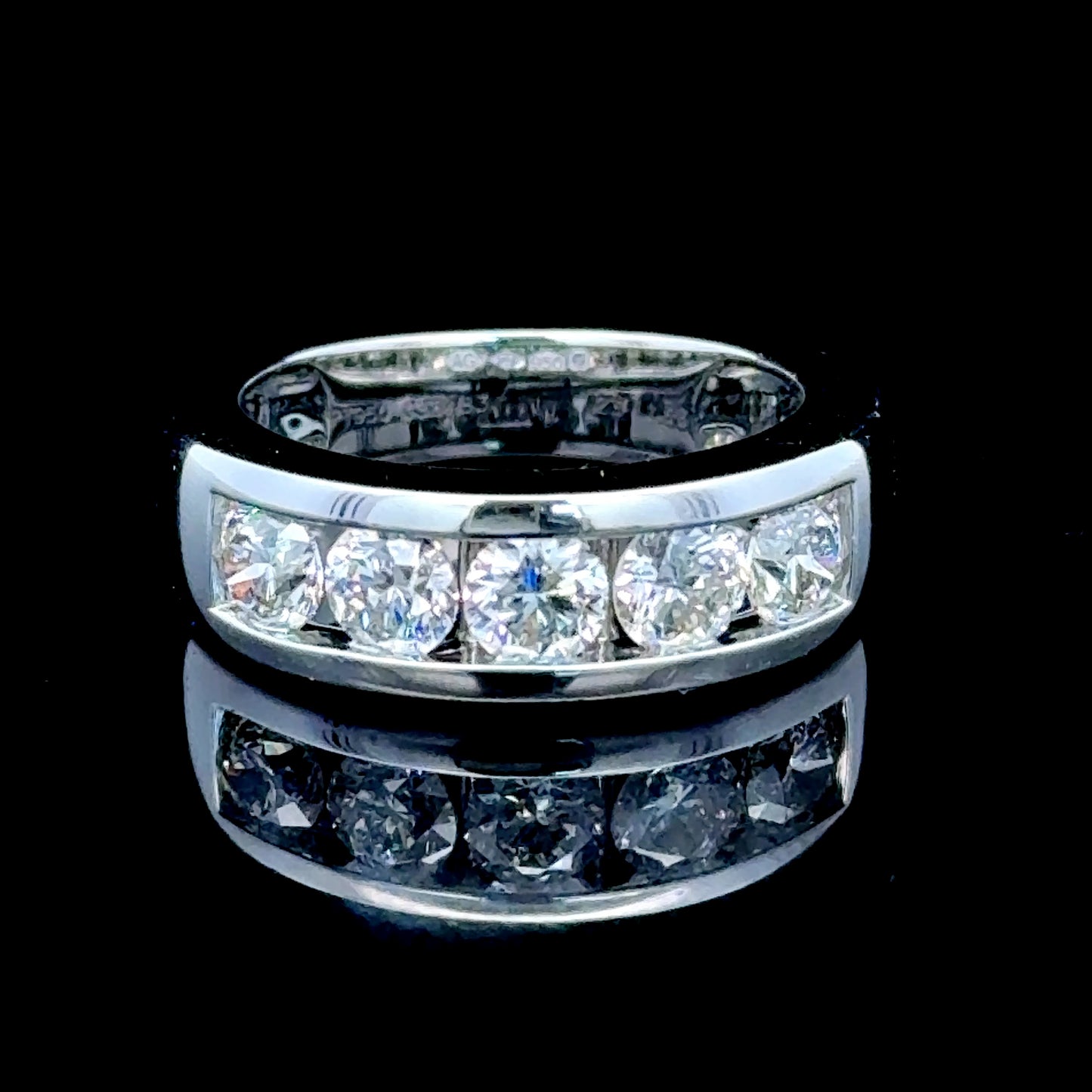 Platinum Channel Set 5 Stone Diamond Ring