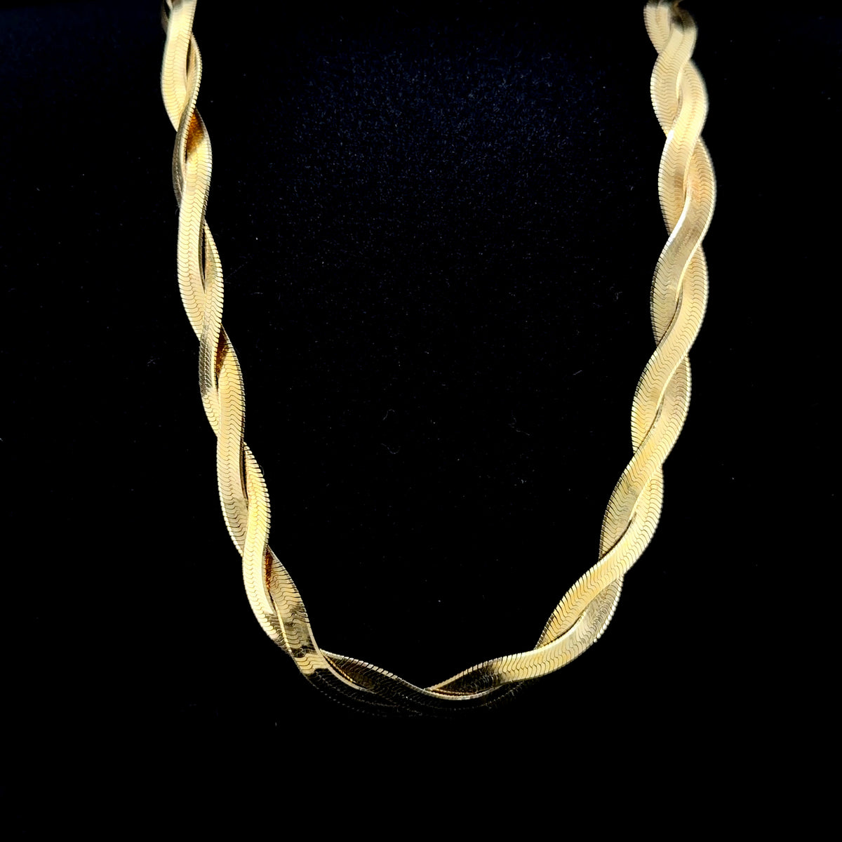 Vintage Milor Gold Plated 925 Snake Textured Snake Necklace 18” Long