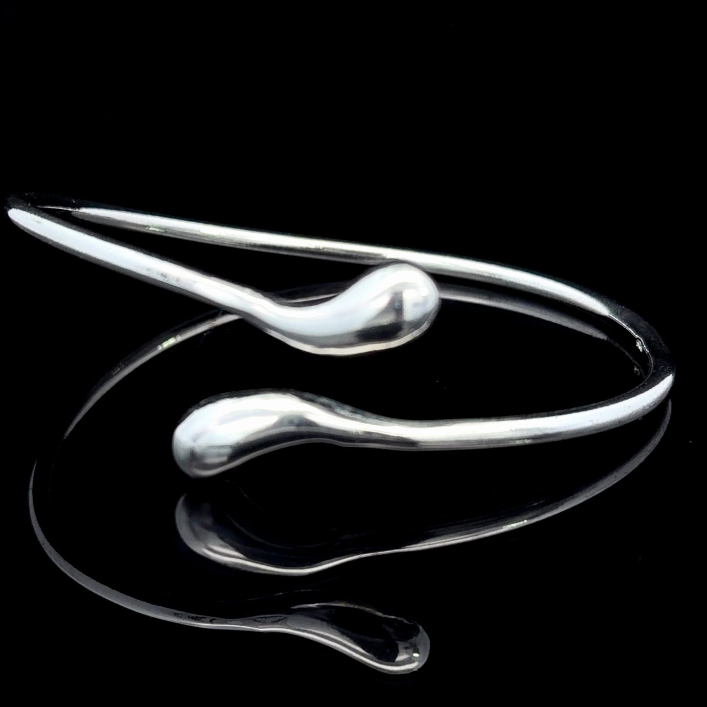 925 Silver Raindrop Torque Bangle