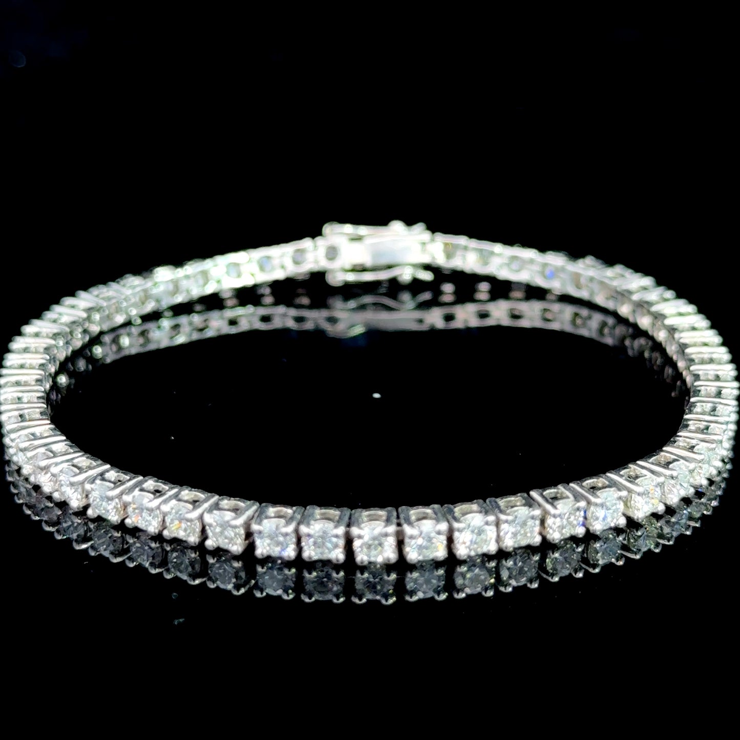 18K White Gold Diamond Line Bracelet APPX 5.2 CTS