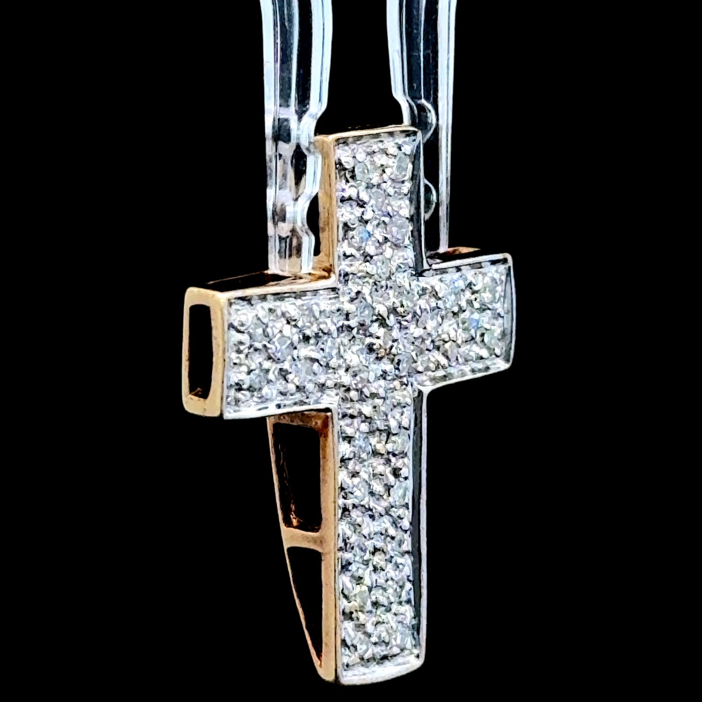 9K Yellow Gold Diamond Cross Appx 0.25 CTS