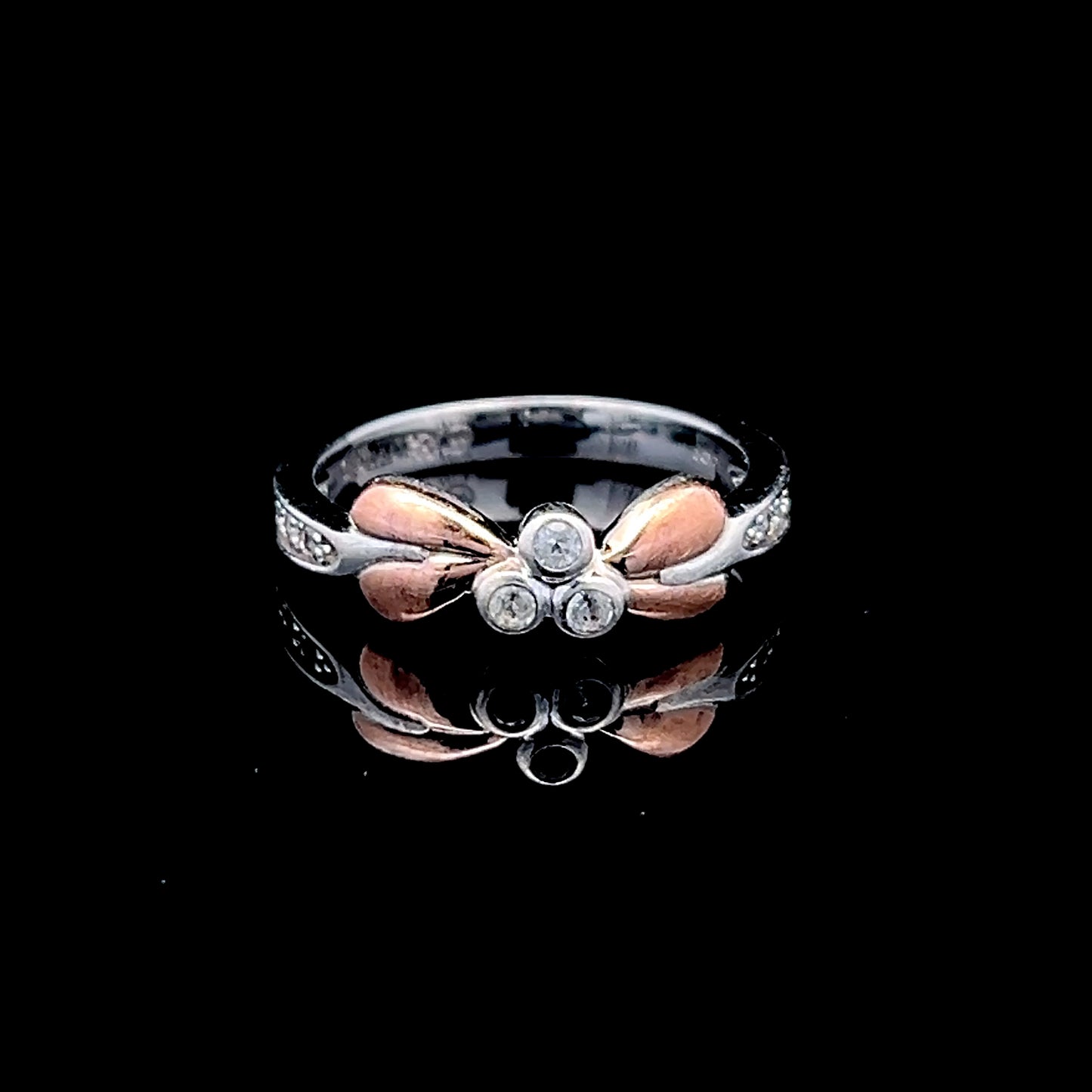 Clogau Silver Tree of Life Ring with White Topaz Stones
