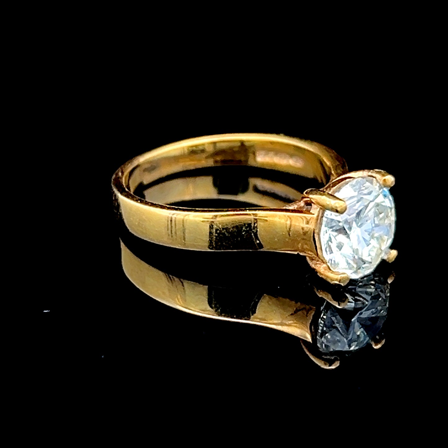 Platinum 18k Gold Plated Diamond Solitaire Ring 2.0 Cts Si1 J Colour