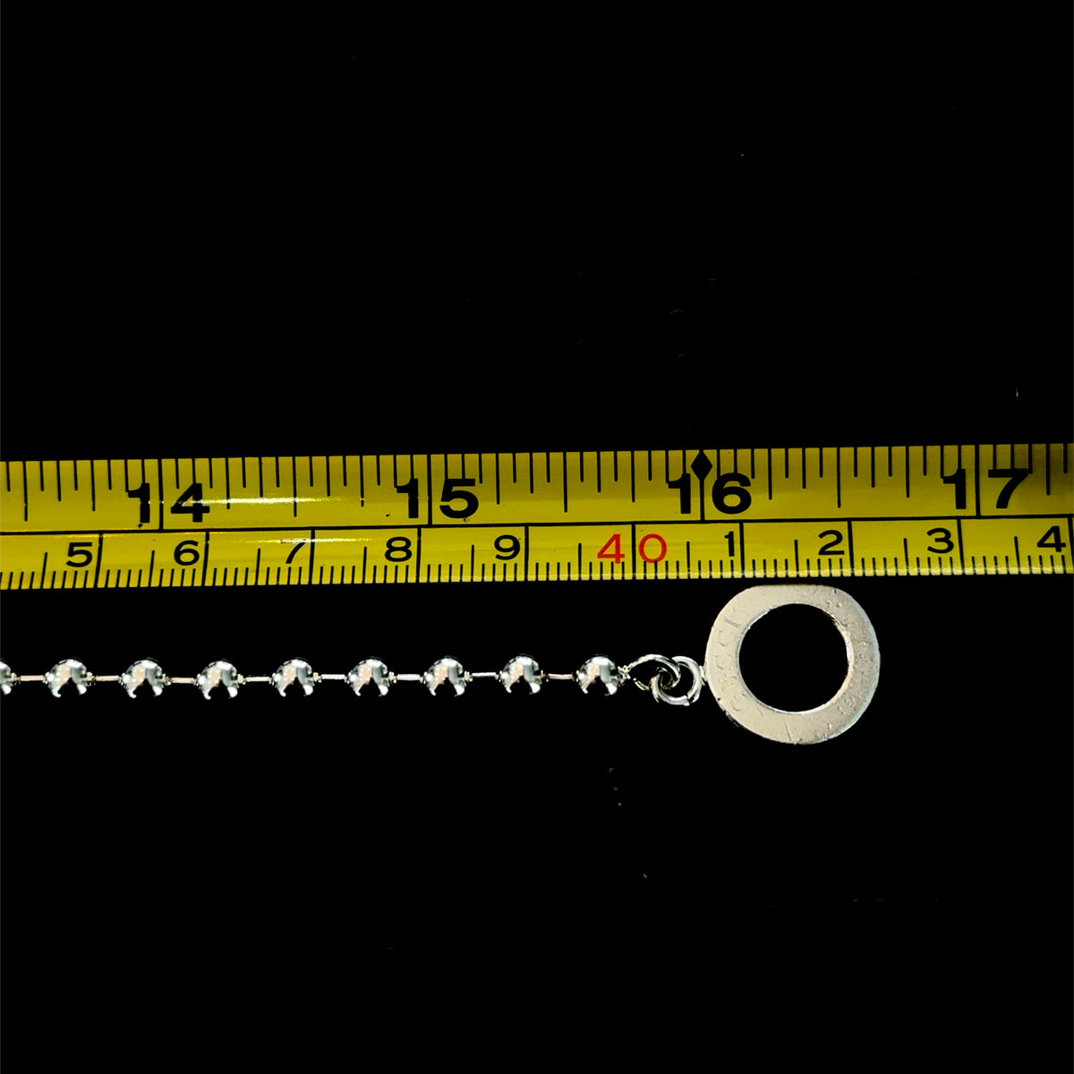Silver Gucci Boule Bead & T-Bar Toggle Necklace