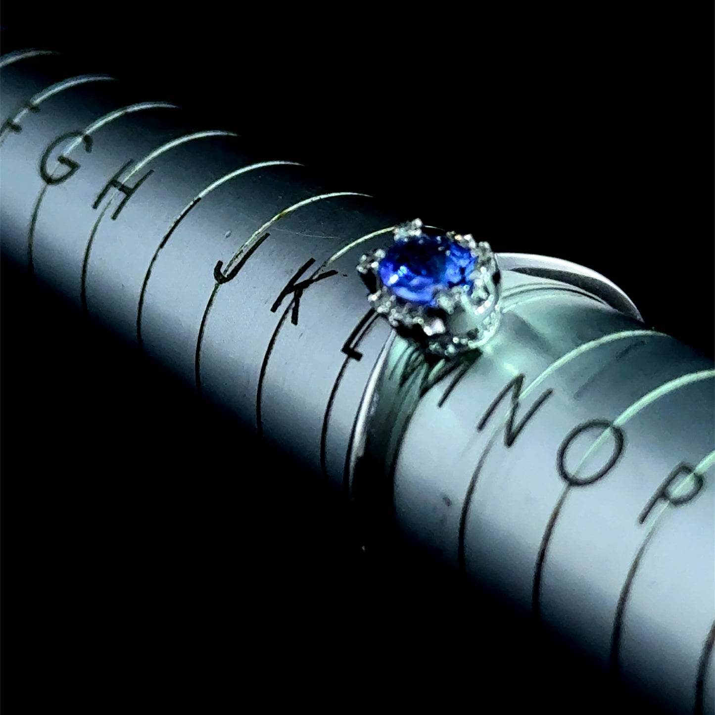 9K White Gold Tanzanite & Diamond Cluster Ring