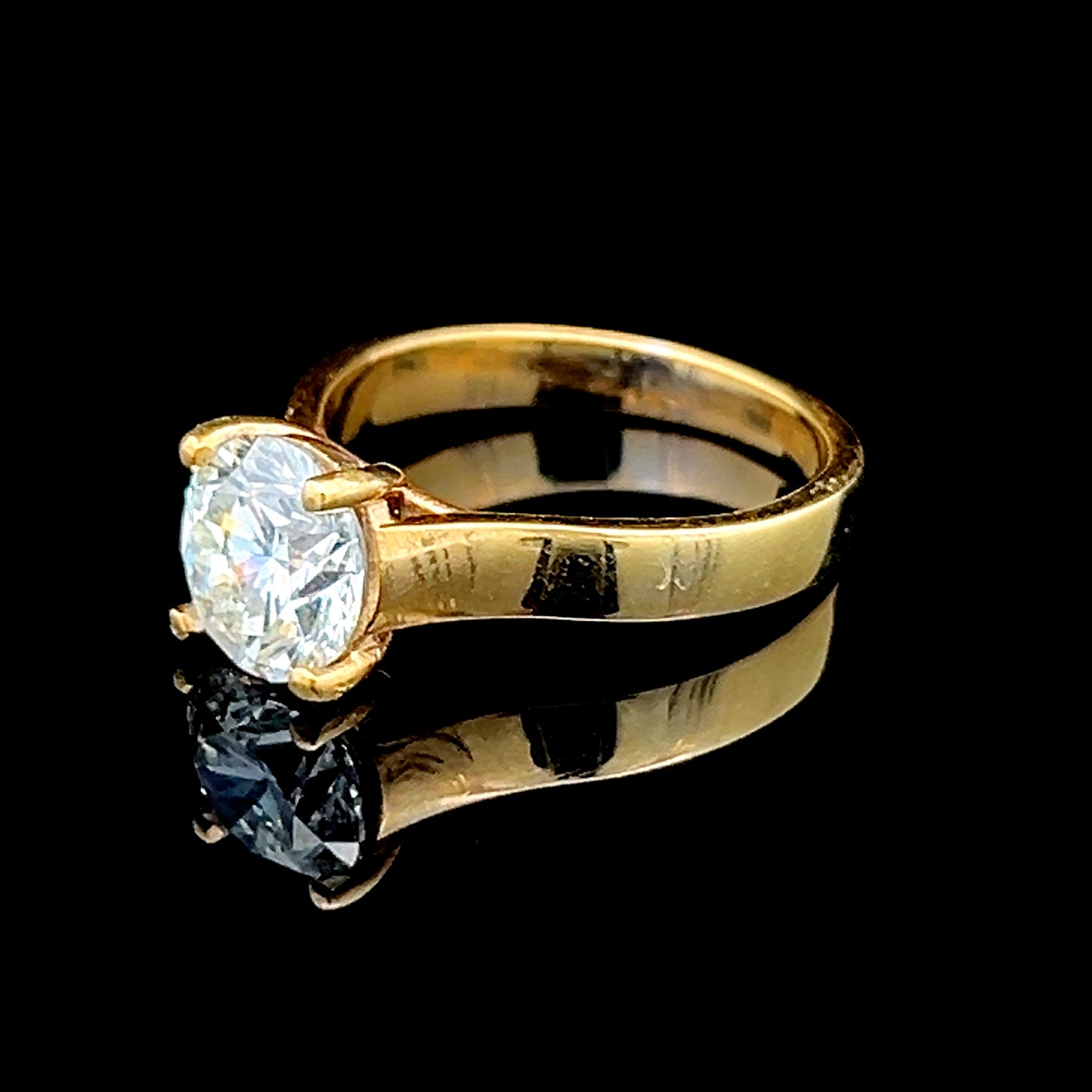 Platinum 18k Gold Plated Diamond Solitaire Ring 2.0 Cts Si1 J Colour
