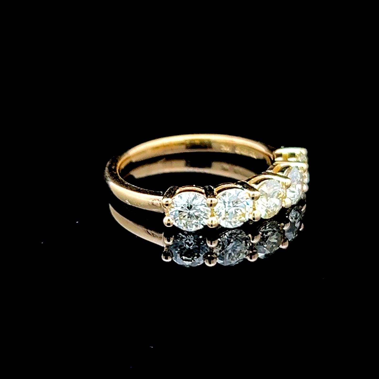 18K Yellow Gold 5 Stone Diamond Ring APPX 1.75 CTS
