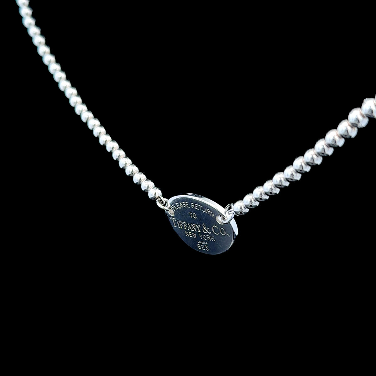 Silver Return To Tiffany Pendant & Beaded Chain
