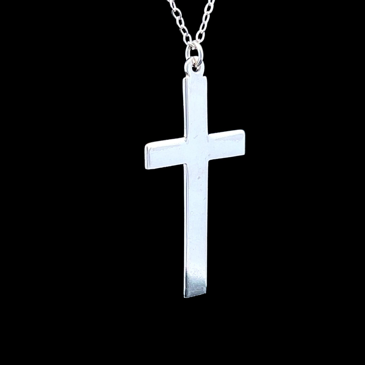 Large Silver Cross Pendant & Chain