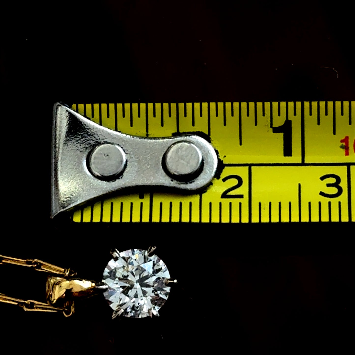 18K Yellow Gold Diamond Pendant & Chain APPX 1.35 CTS G SI 3