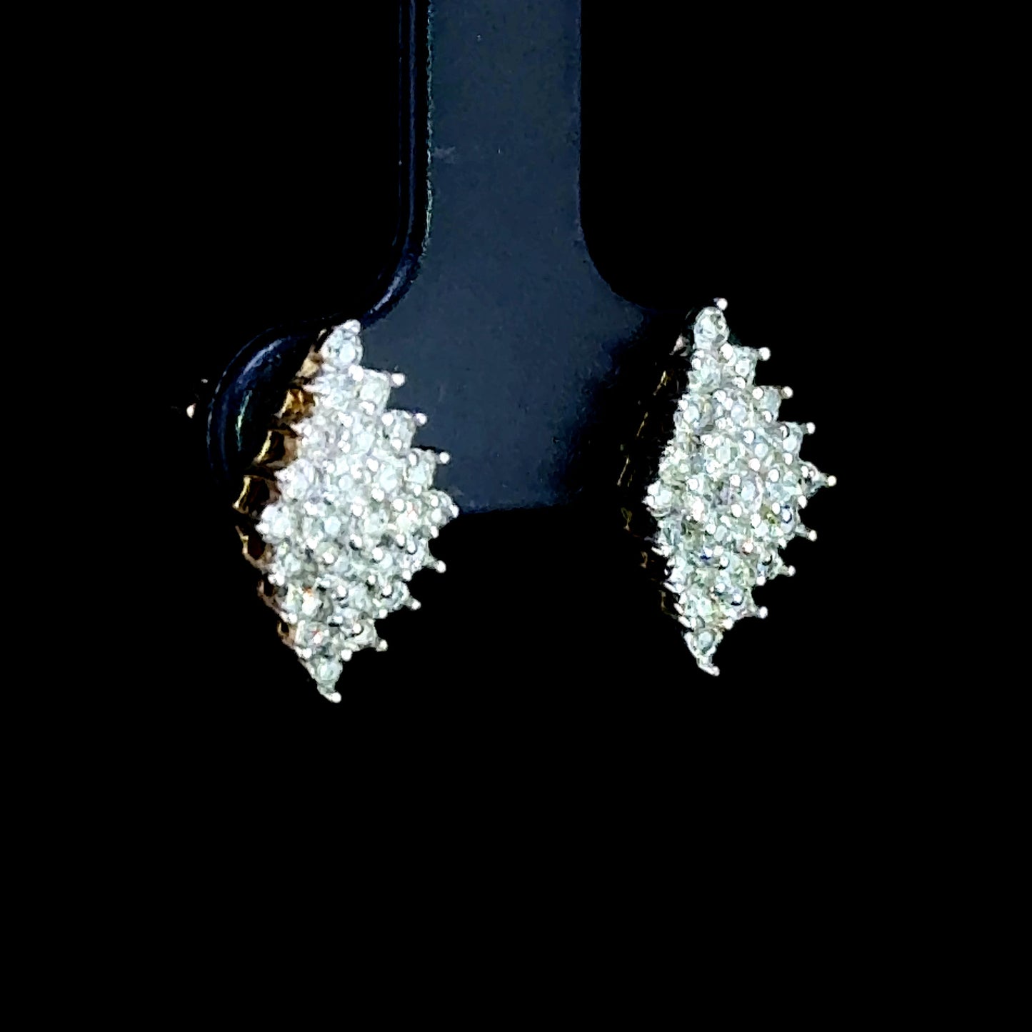 9K Yellow Gold Cluster Marquise Shaped Studs