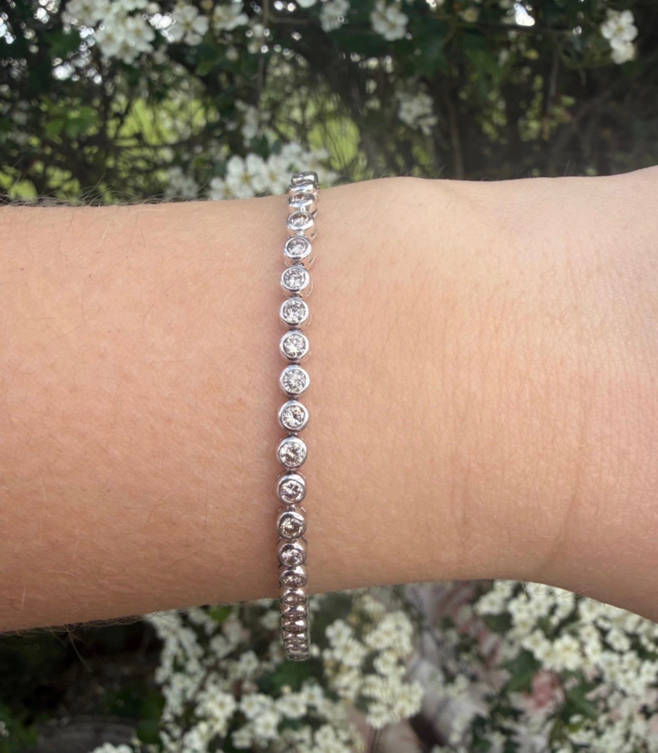18K White Gold Diamond Tennis Bracelet APPX 3.0 CTS