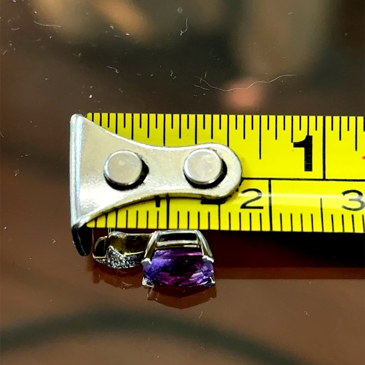 18k White Gold Amethyst & Diamond Star Studs