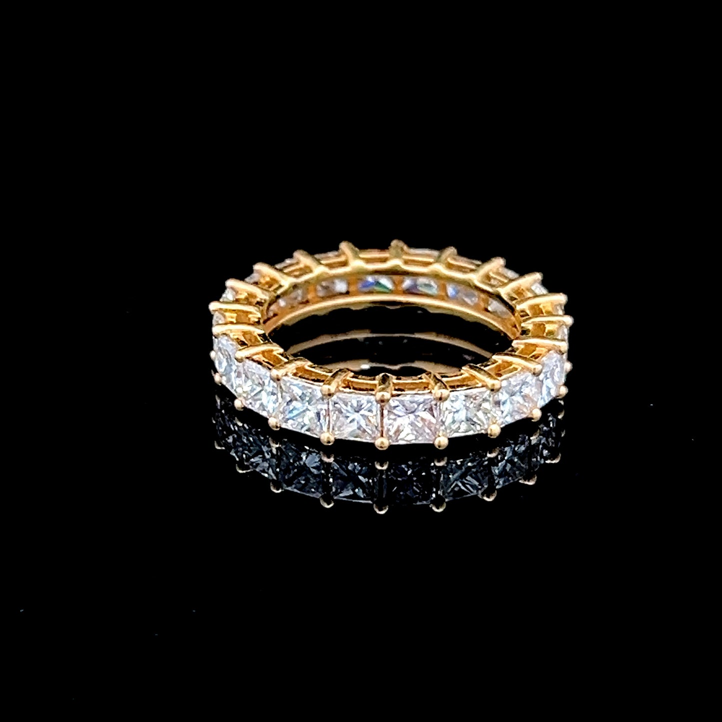 18K Yellow Gold Full Eternity Diamond Ring APPX 4.33 CTS