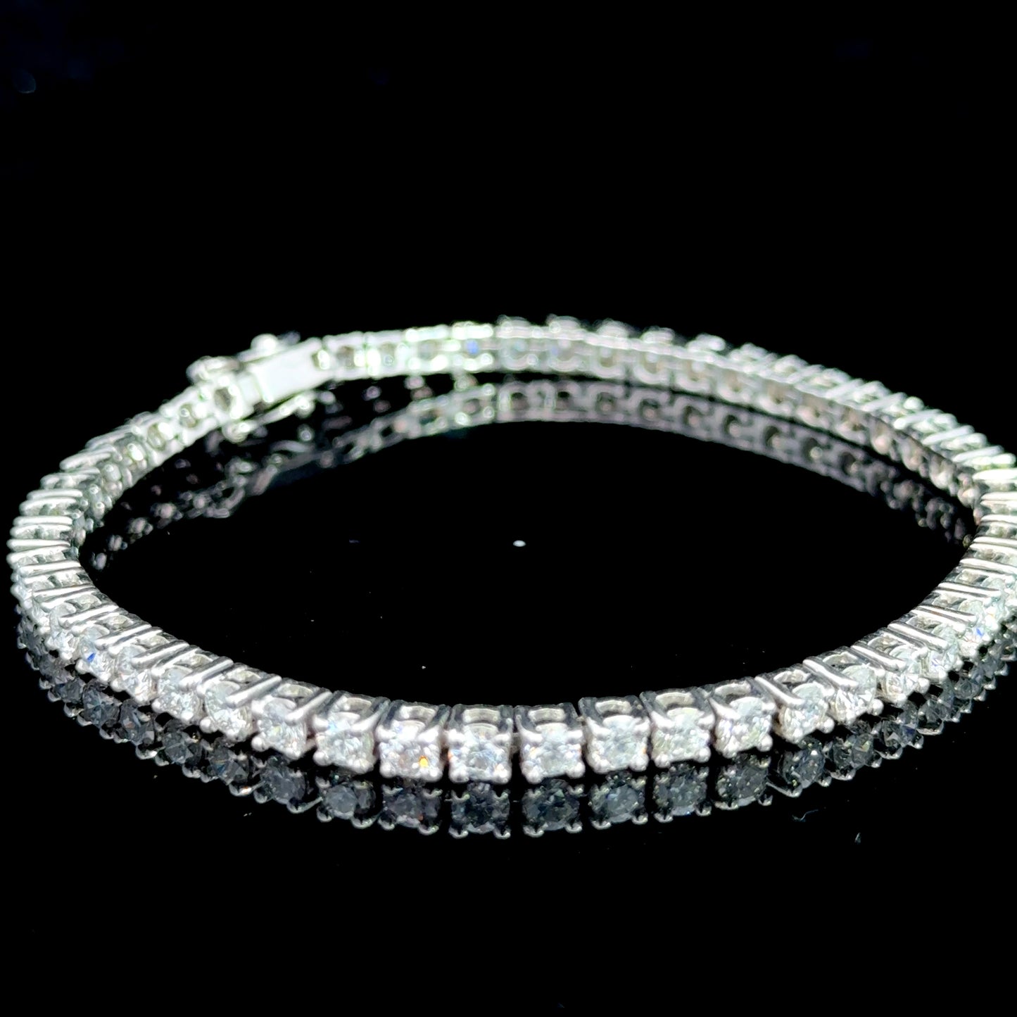 18K White Gold Diamond Line Bracelet APPX 5.2 CTS
