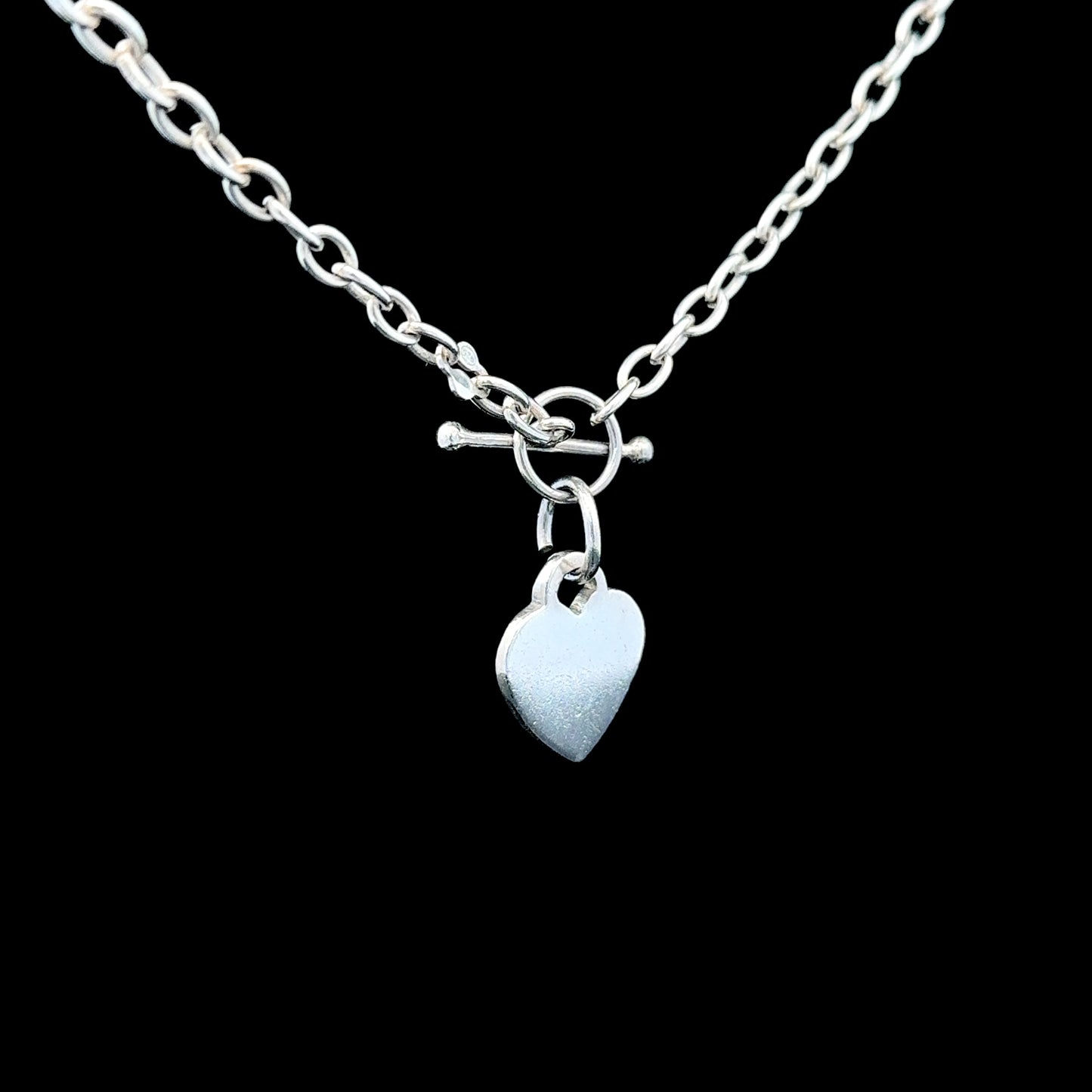 Silver Chain & Heart Pendant