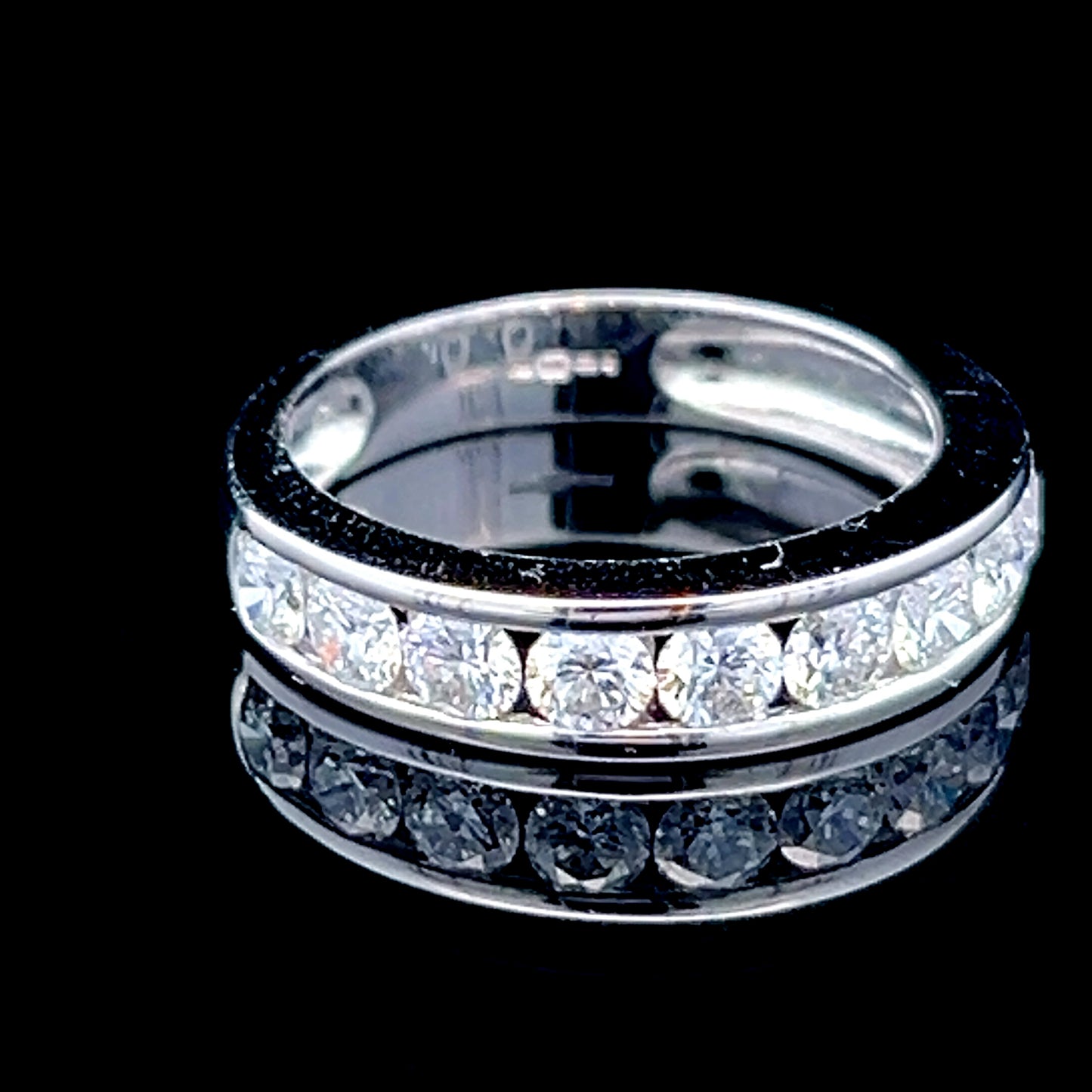 18K White Gold Diamond Channel Set Ring APPX 1.0 CTS