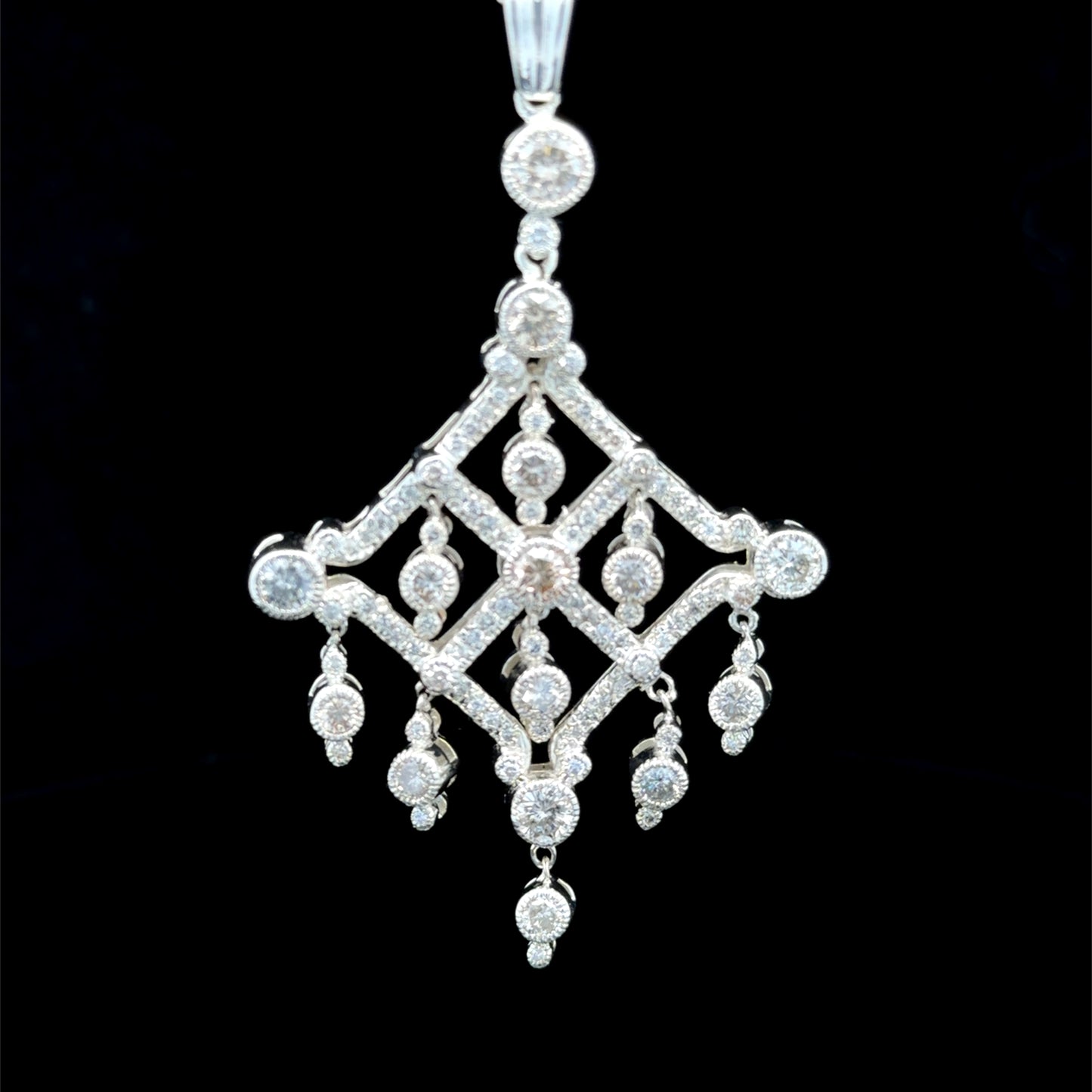 Spectacular 14k Diamond Chandelier Pendant of Appx 2.6 Cts