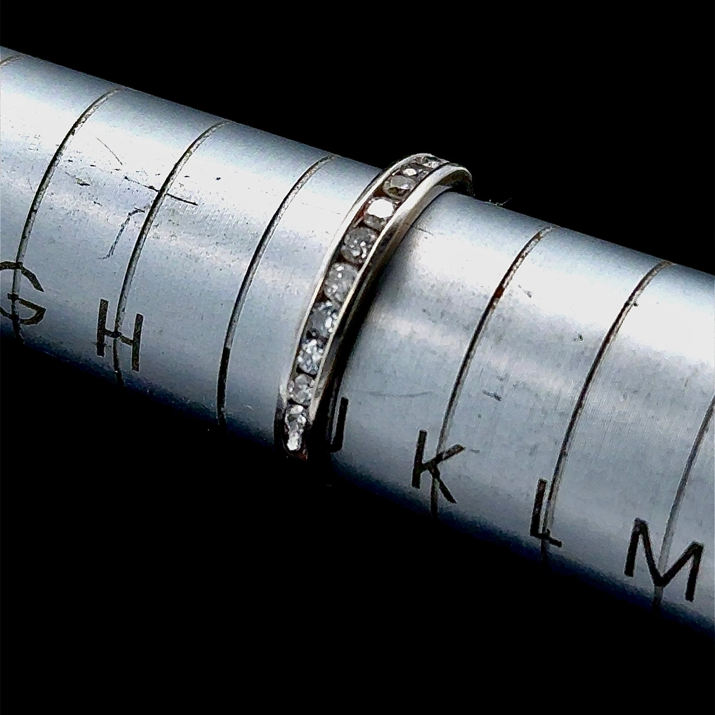 9K White Gold Channel Set Diamond Band