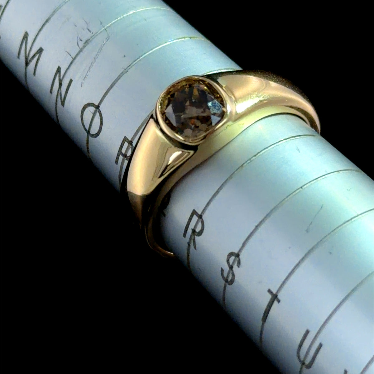 A Spectacular Bezel Set Chocolate Diamond Solitaire Ring of 1.1 Cts Si1/2