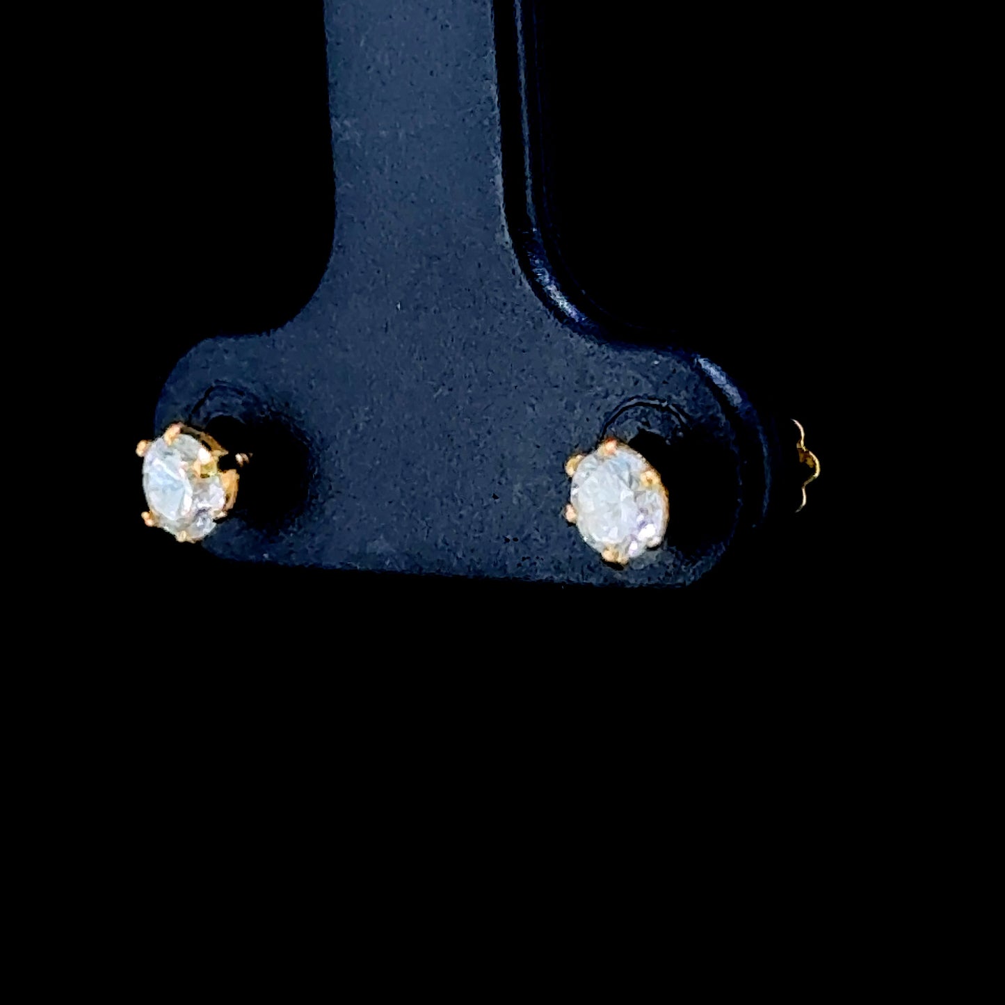 15K Yellow Gold Small Diamond Screw Studs for Babies APPX 0.15 CTS/side