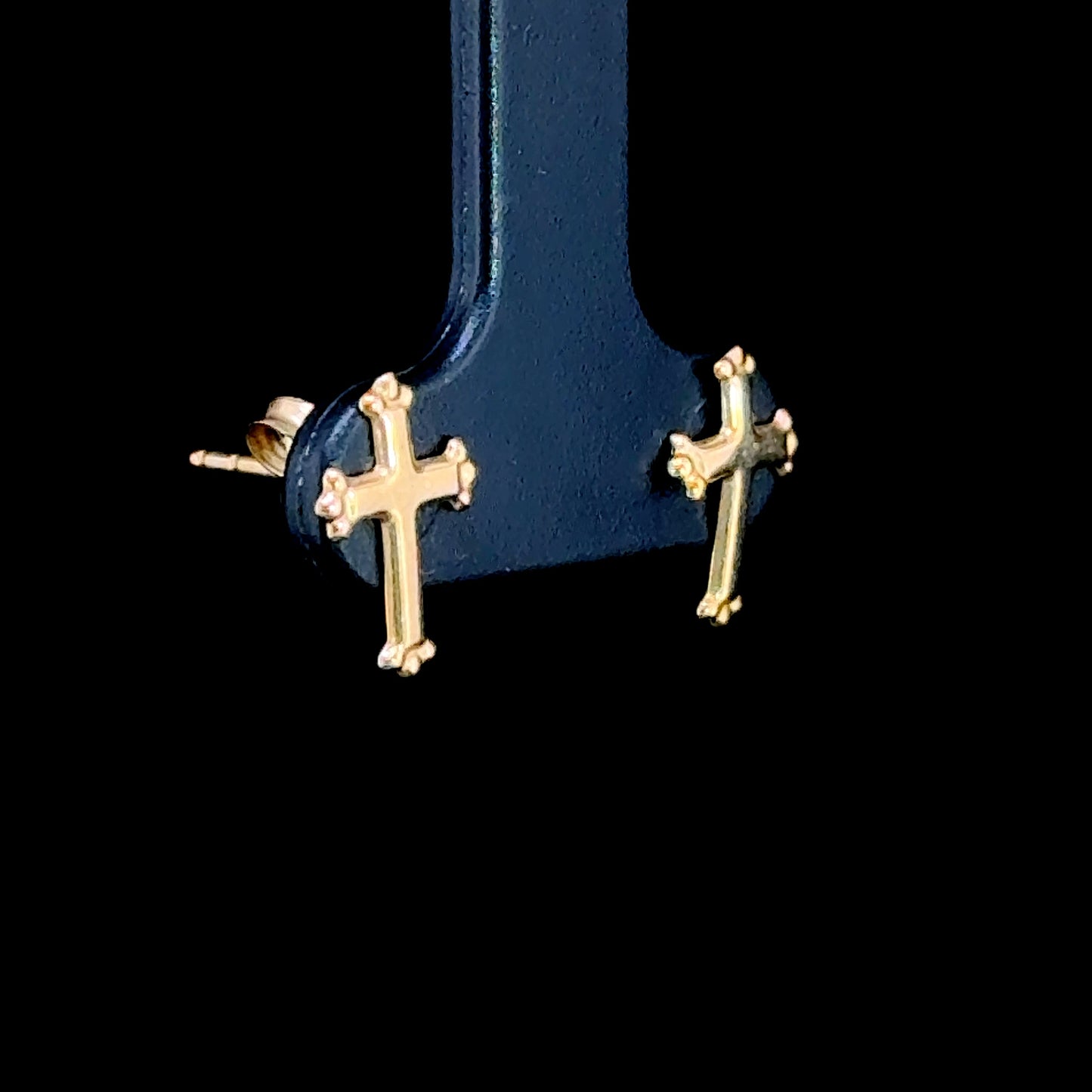 9K Yellow Gold Small Cross Studs