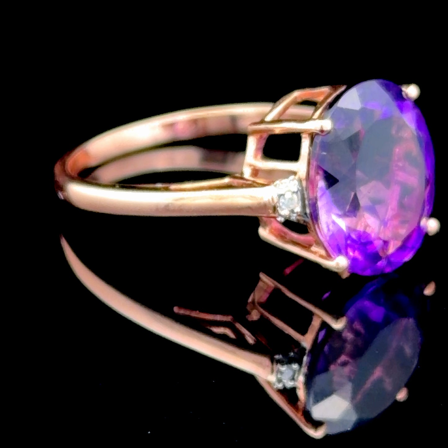 10k Rose Gold & Diamond Ring