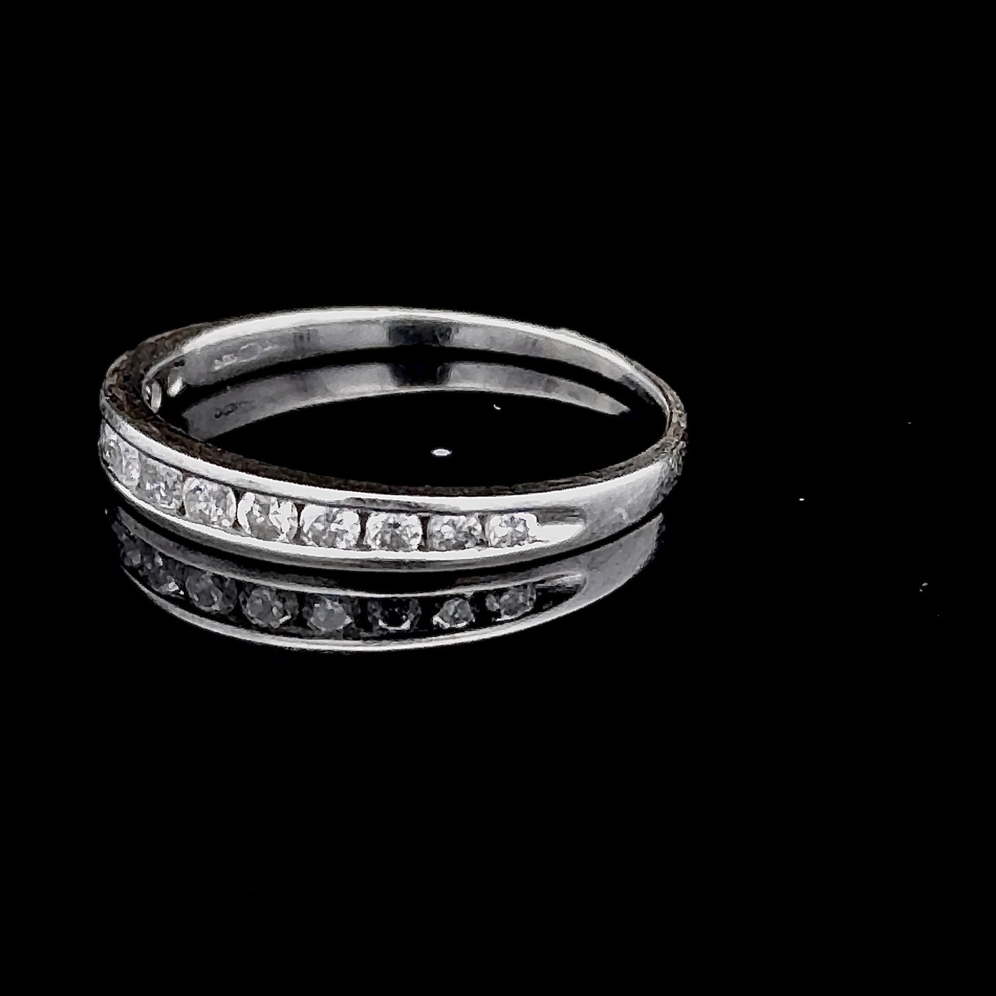 9K White Gold Channel Set Diamond Band