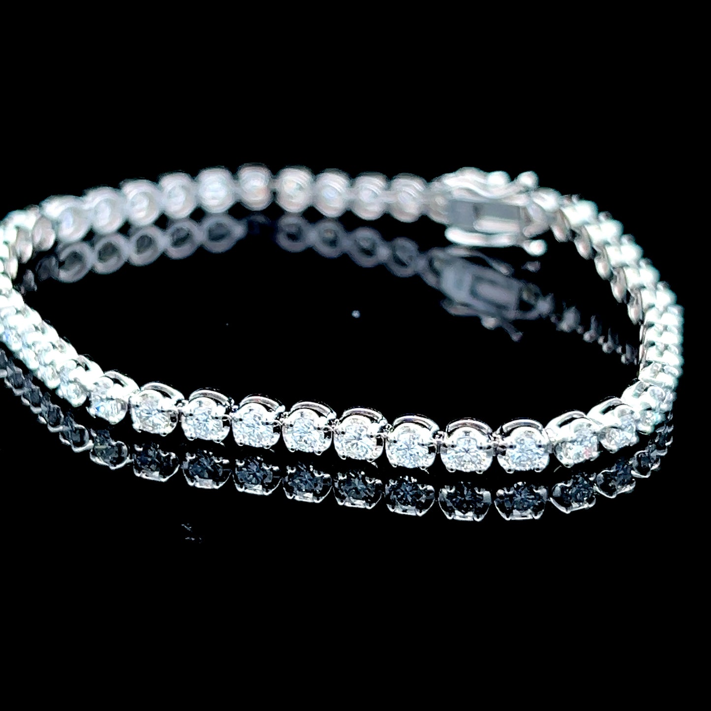 18K White Gold Tennis Bracelet APPX 3.7 CTS