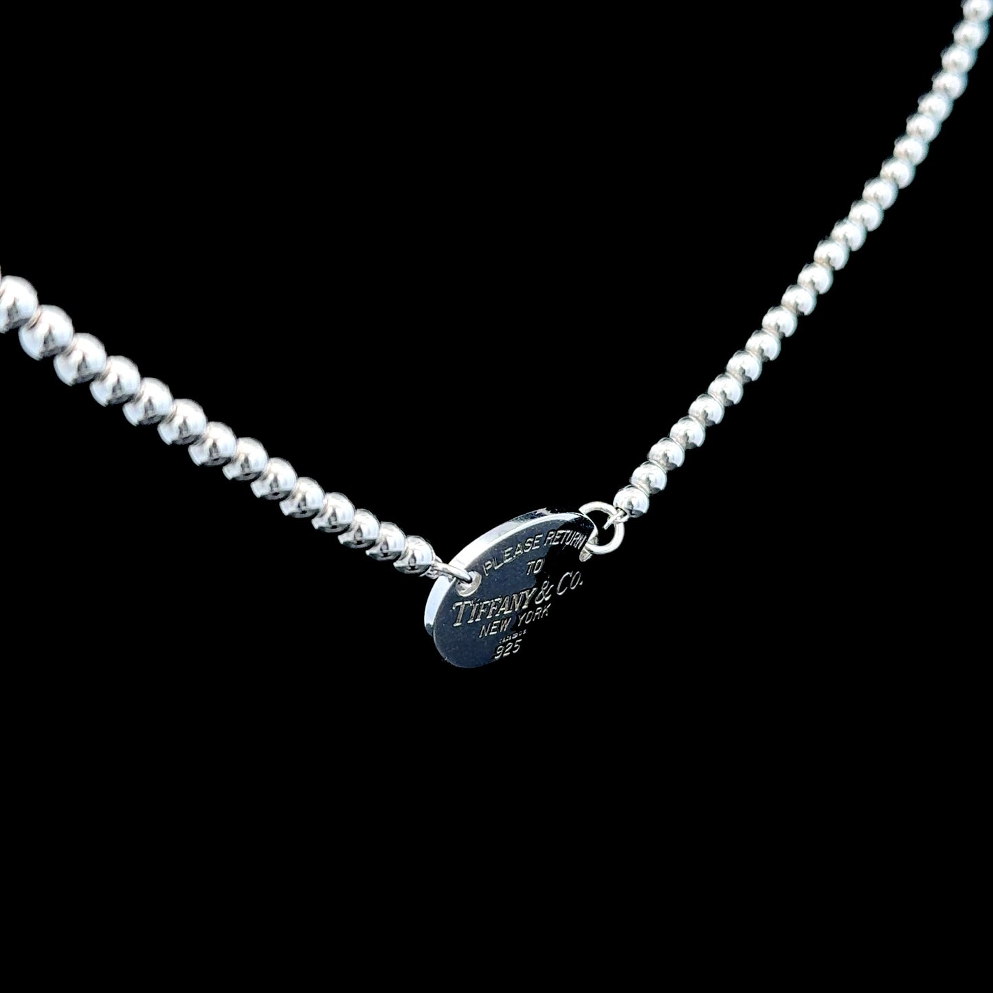 Silver Return To Tiffany Pendant & Beaded Chain