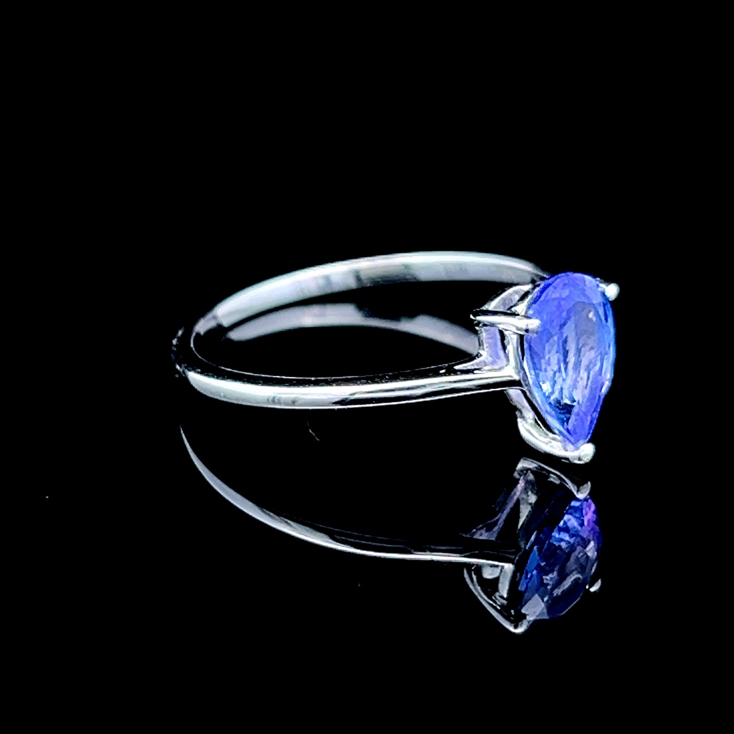 9K White Gold Tanzanite Solitaire Ring