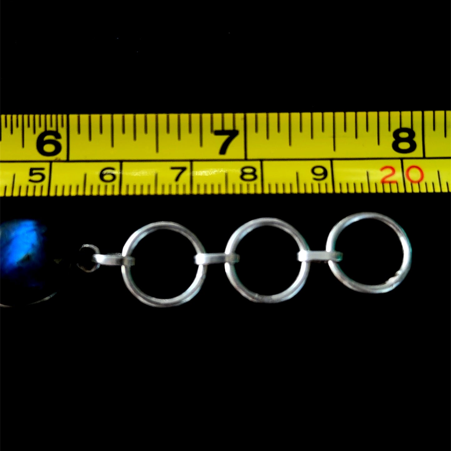 Stunning 925 Silver Laboradite Gradated Adjustable Toggle Bracelet