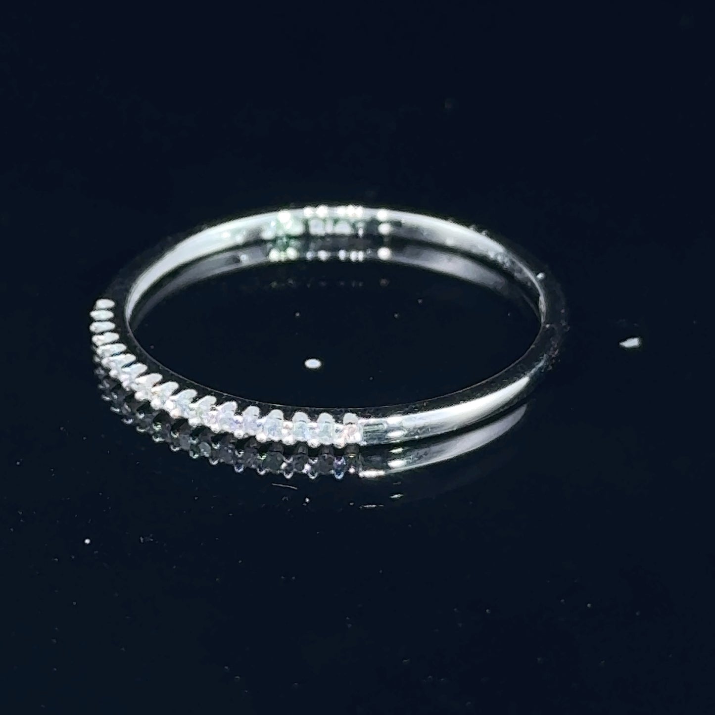 9K White Gold Diamond Micro Eternity Band