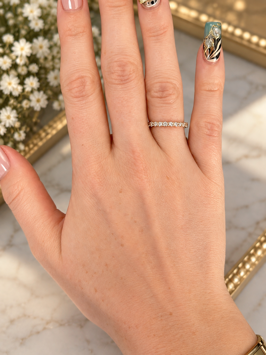 14k Rose Gold Full Eternity Champagne Diamond 1.4CTS
