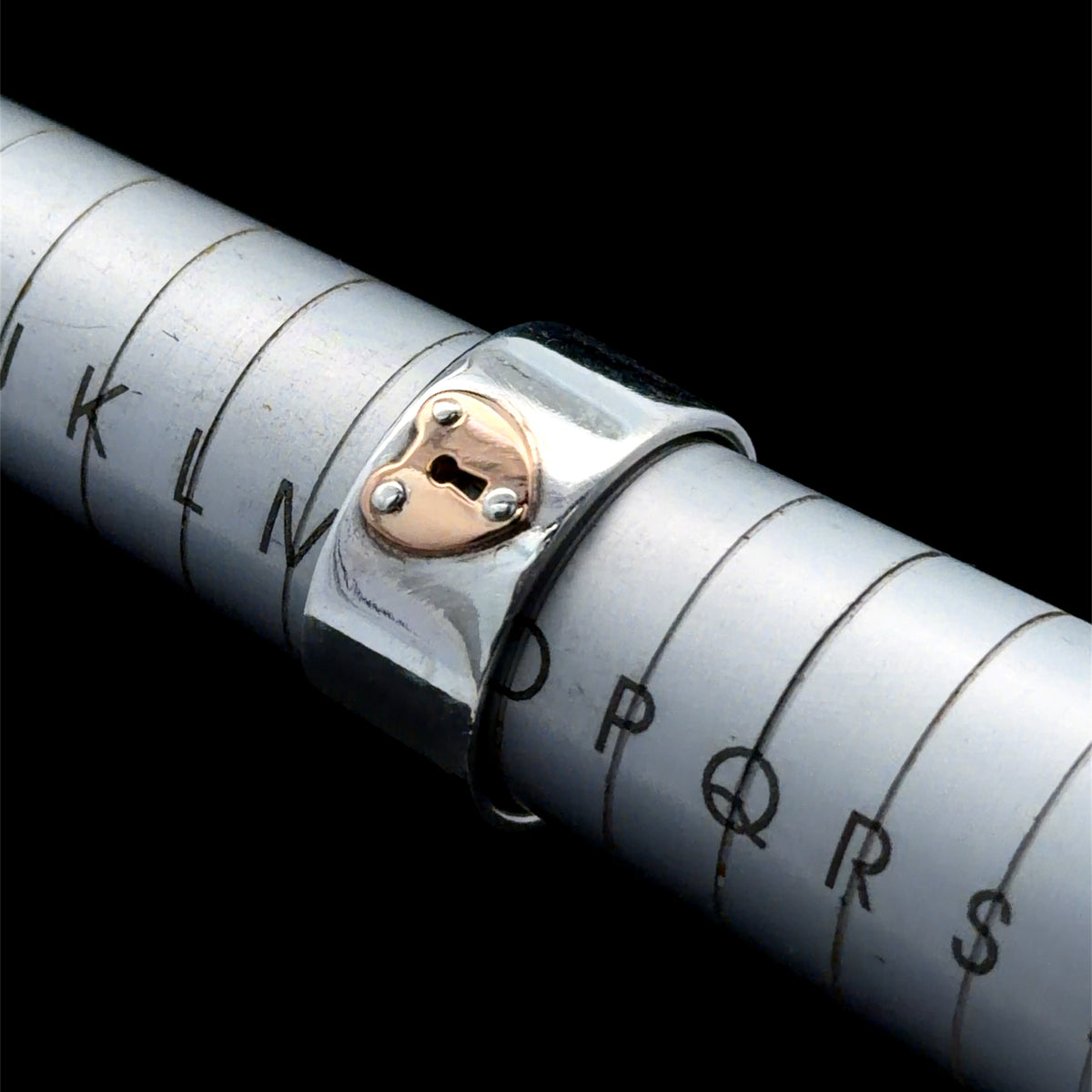 Tiffany Silver & 18k Yellow Gold Keyhole Lock Ring