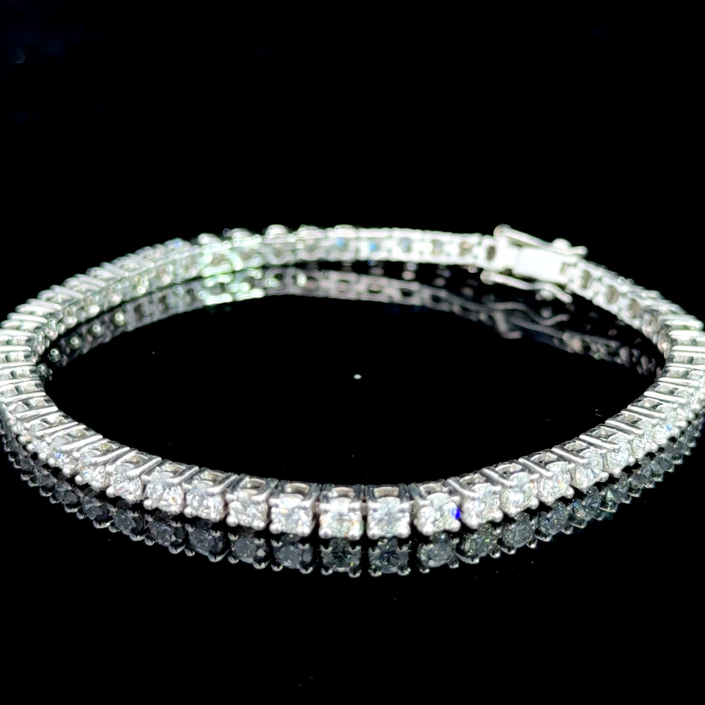 18K White Gold Diamond Line Bracelet APPX 5.2 CTS