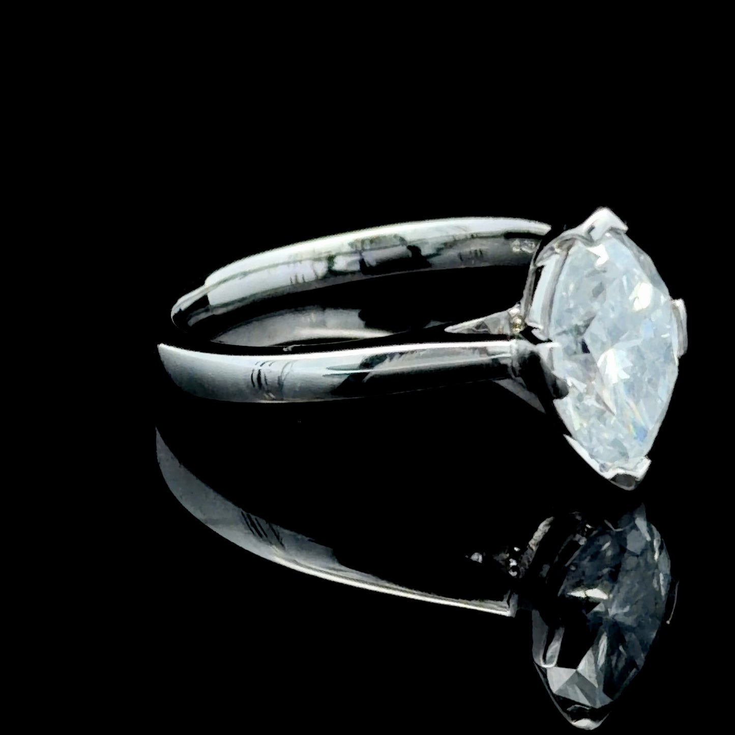 Platinum Marquise Diamond Solitaire Engagement Ring 1.53 Cts