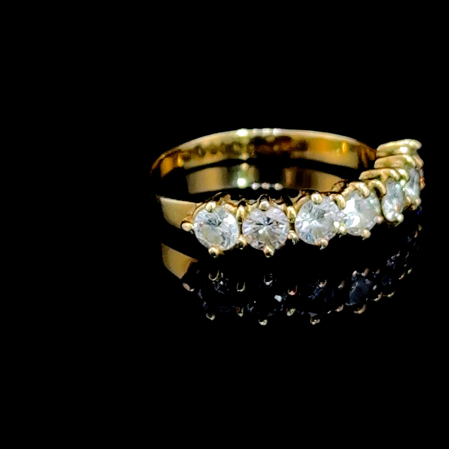 18K Yellow Gold Round Cut 1/3 Eternity Ring APPX 1.0 CTS