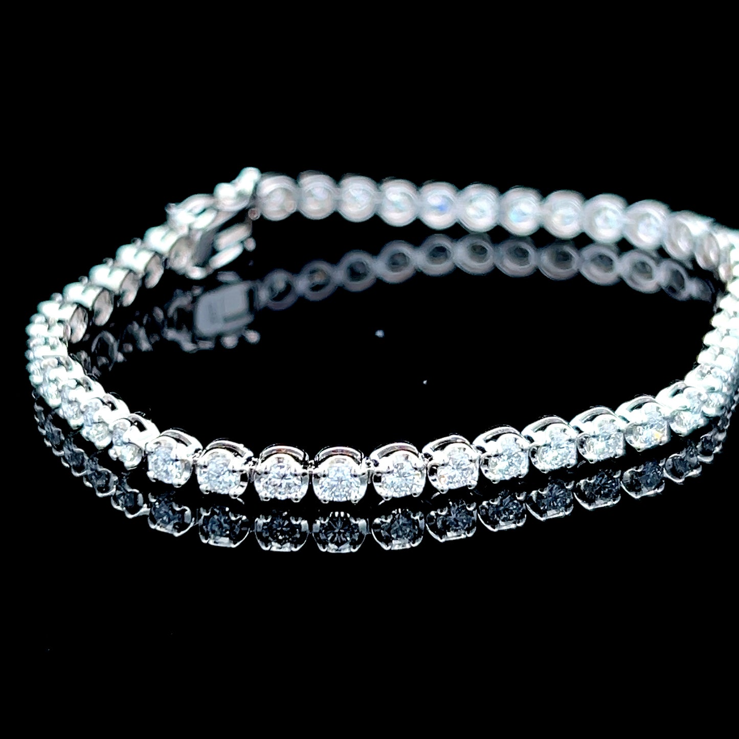18K White Gold Tennis Bracelet APPX 3.7 CTS