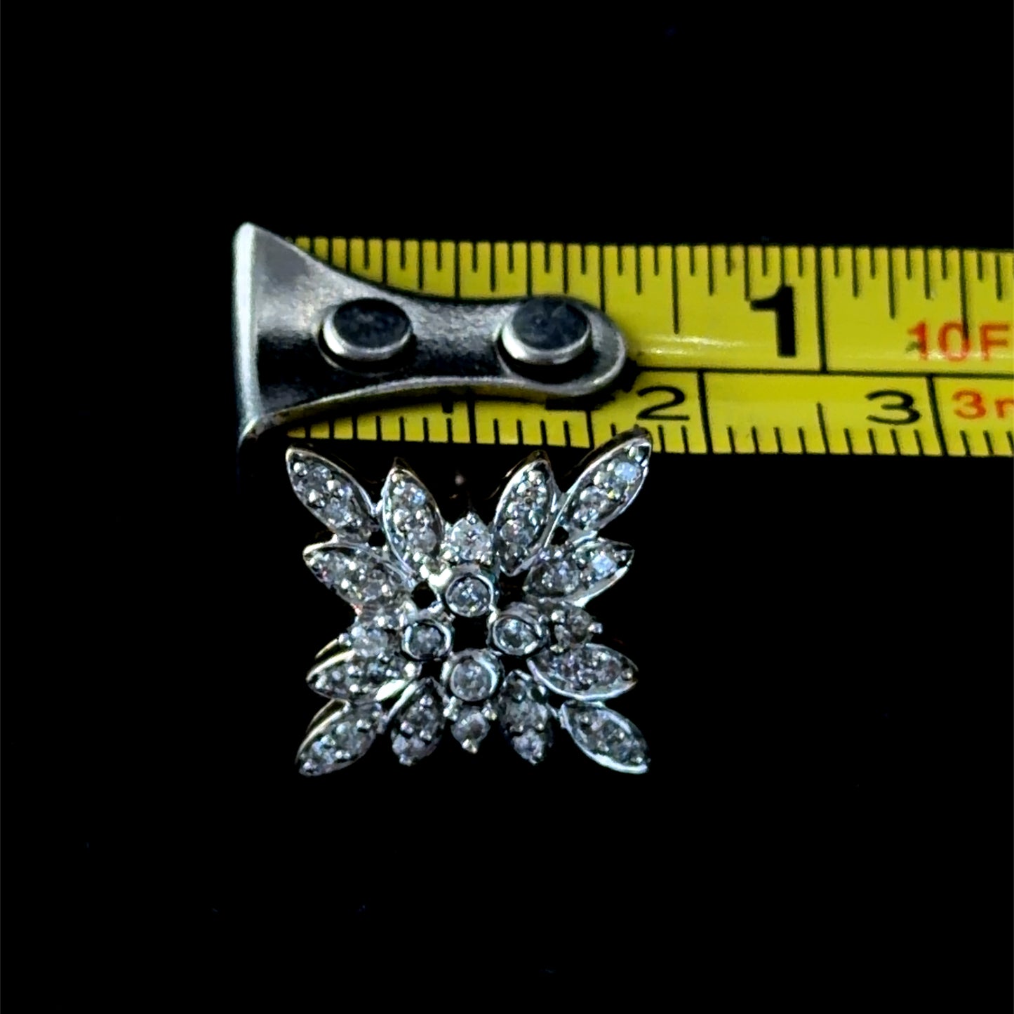 9k Yellow Gold Square Cluster Diamond Stud Earrings Appx 0.75 Cts
