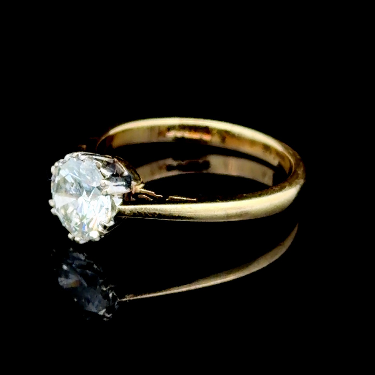 18k Yellow Gold Diamond Solitaire Ring 1.2 Cts H-I Colour Si2