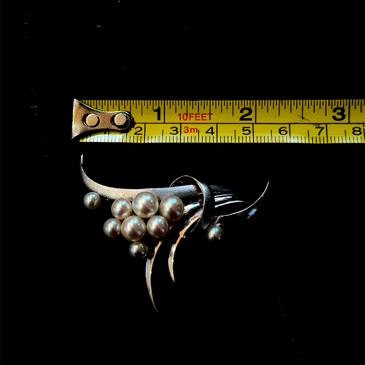 Beautiful Pearl & Silver Bouquet Brooch