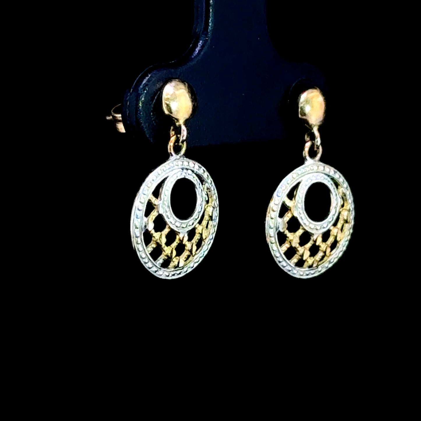 9K Gold Lattice Earrings