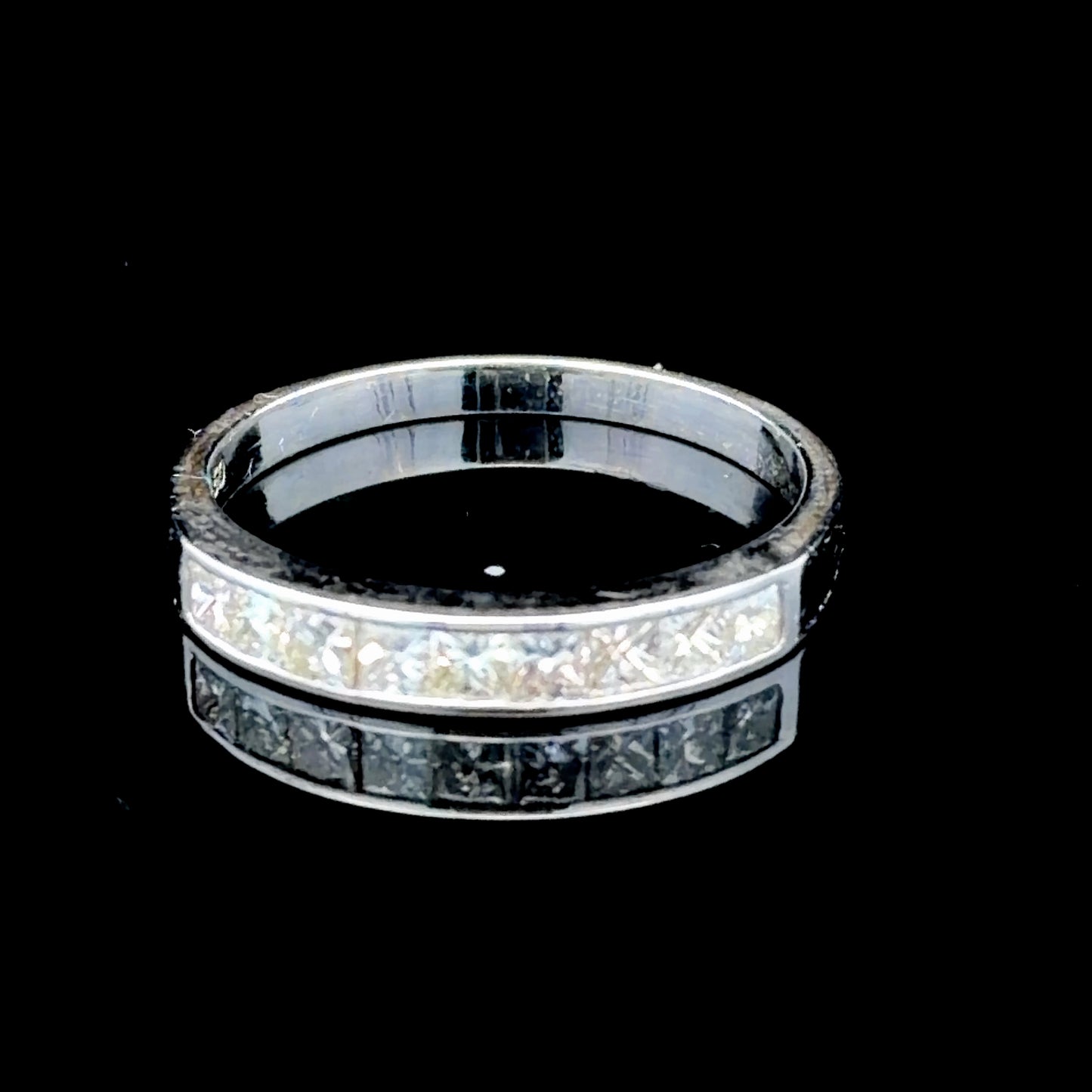18kWhite Gold Princess Cut Diamond Eternity Ring 0.5 Ct