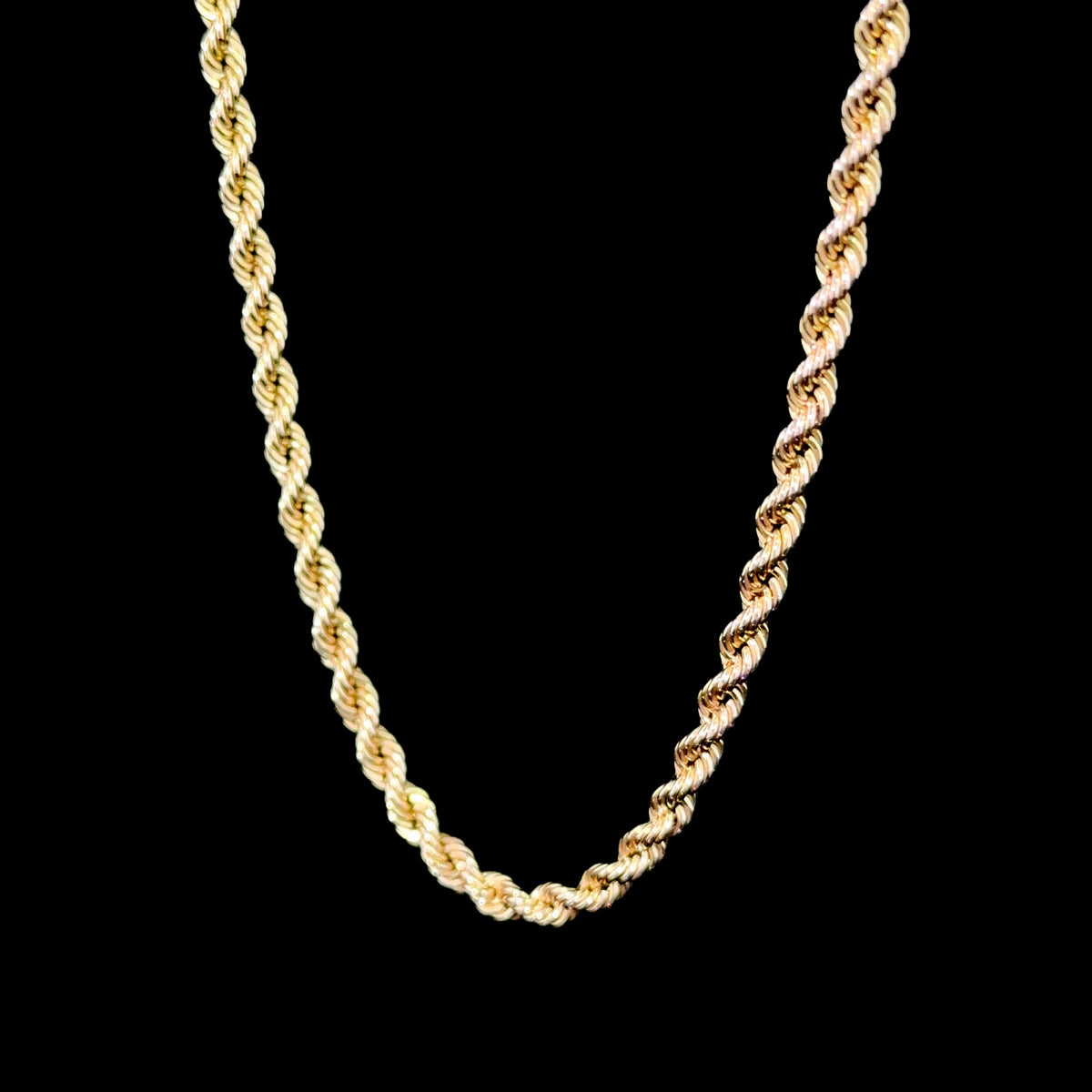 9k YG Rope Chain 16 Inches Long