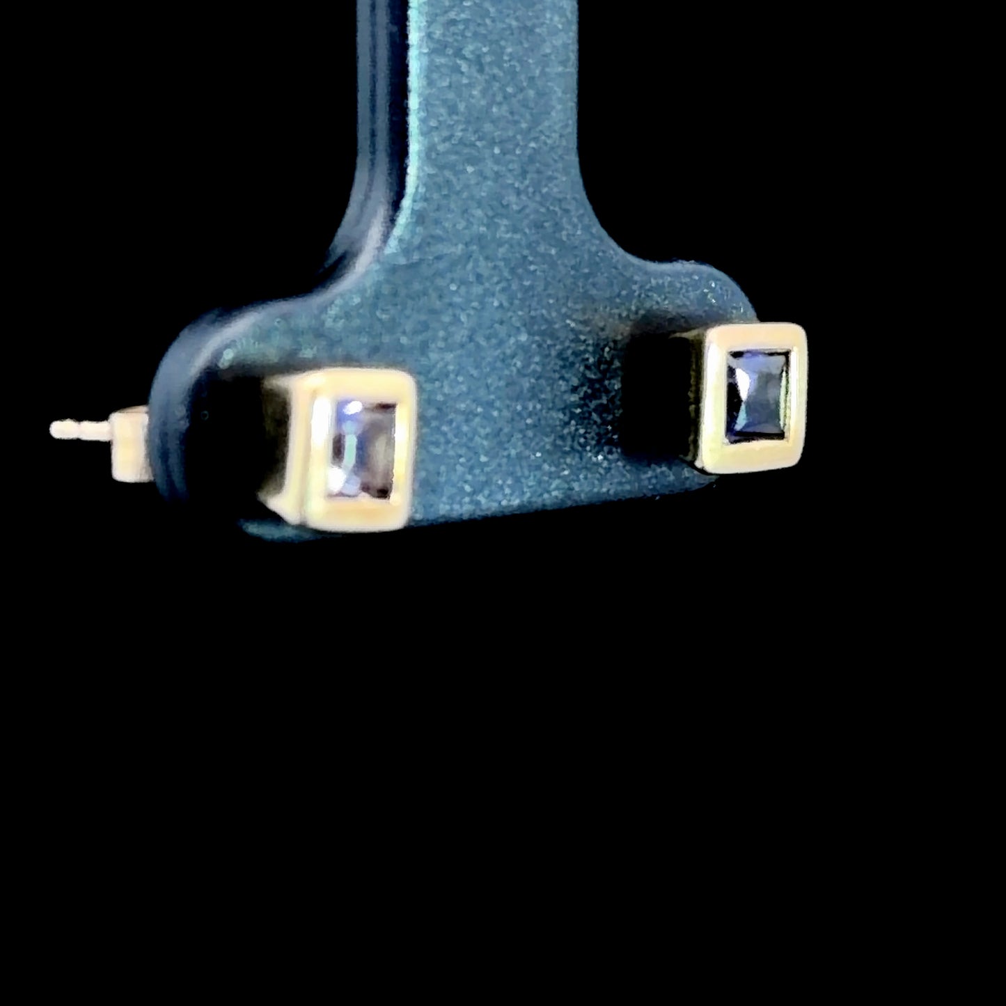 Sweet Little 9k Yellow Gold Square Amethyst Stud Earrings