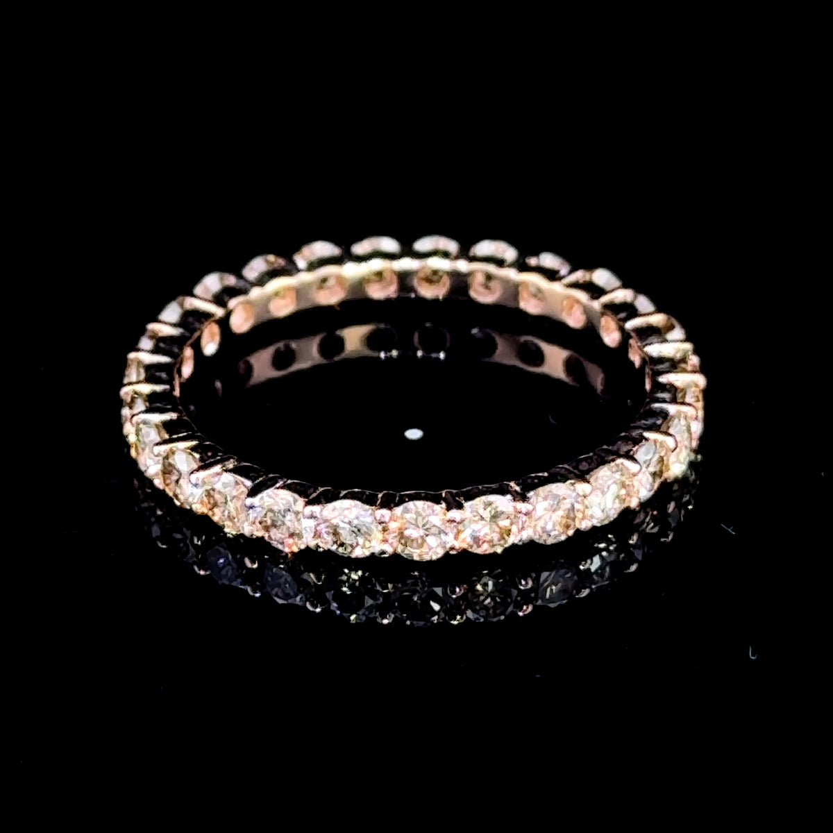 14K Rose Gold Champagne Diamond Full Eternity APPX 1.4CTS